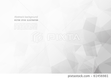 Abstract geometric white and gray polygon or 61456981