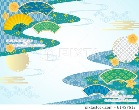 折扇和圖案框 折扇和圖案框 61457612