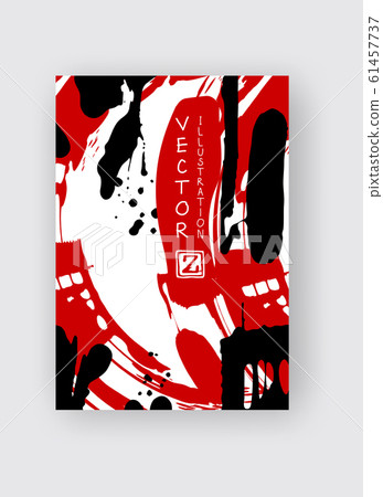 Black and red ink brush stroke on white - Stock Illustration [61457737 ...