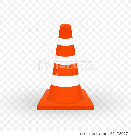 Under construction barrier. Realistic traffic 61458617
