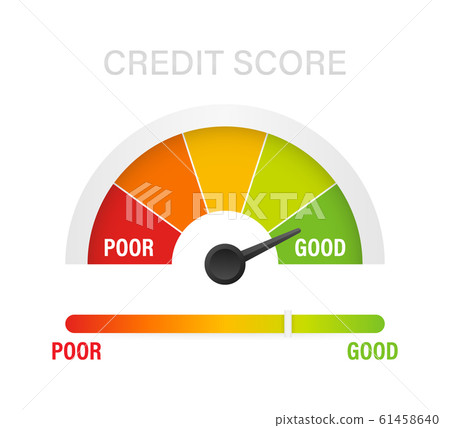 Credit score scale showing good value. Vector 61458640