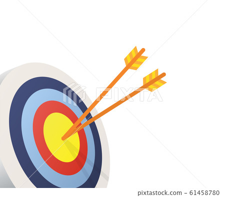 Target with an arrow flat icon concept market goal 61458780