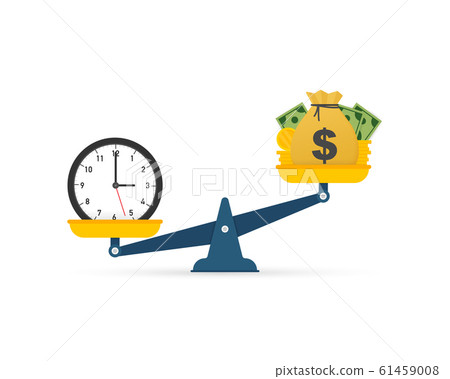 Time is money on scales icon. Money and time 61459008