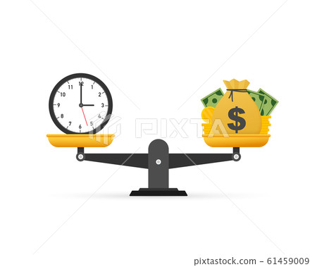 Time is money on scales icon. Money and time 61459009