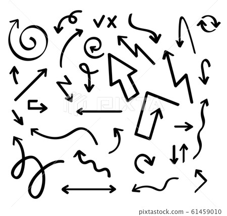 Hand drawn vector arrow collection, sketched Hand drawn vector arrow collection, sketched 61459010