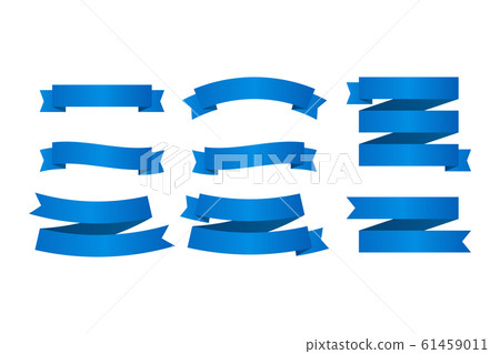 Blue ribbons banners. Set of ribbons. Vector Blue ribbons banners. Set of ribbons. Vector 61459011