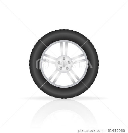 Realistic shining disk car wheel tyre set. Vector Realistic shining disk car wheel tyre set. Vector 61459060
