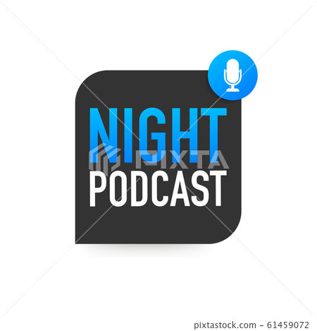 Night Podcast icon, vector symbol in flat 61459072