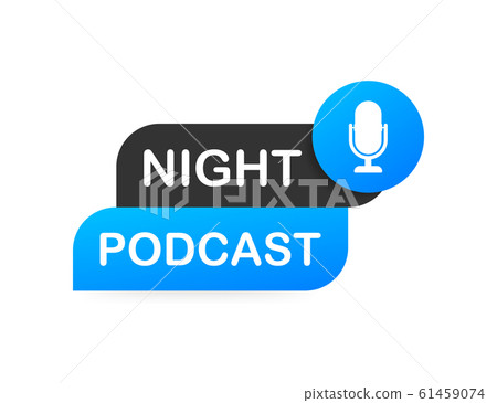 Night Podcast icon, vector symbol in flat 61459074
