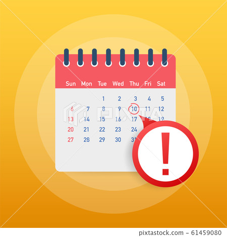 Calendar deadline or event reminder notification. Calendar deadline or event reminder notification. 61459080
