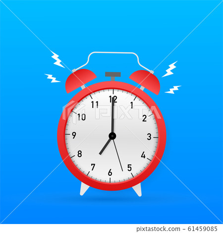 Alarm clock red wake-up time. Vector stock Alarm clock red wake-up time. Vector stock 61459085
