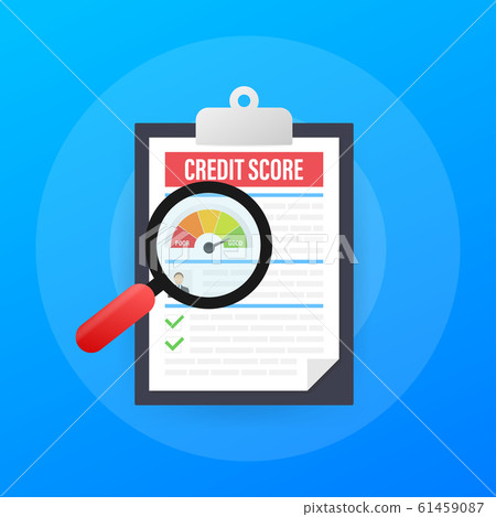 Credit score document. Paper sheet chart of Credit score document. Paper sheet chart of 61459087