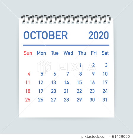 October 2020 Calendar Leaf. Calendar 2020 in flat October 2020 Calendar Leaf. Calendar 2020 in flat 61459090