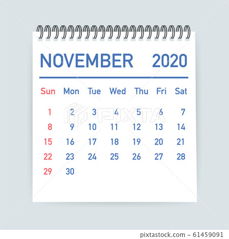 November 2020 Calendar Leaf. Calendar 2020 in flat November 2020 Calendar Leaf. Calendar 2020 in flat 61459091