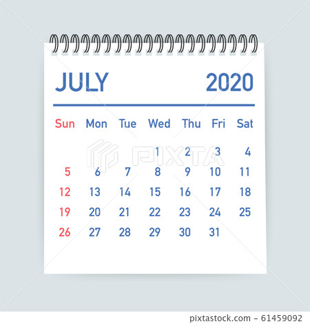 July 2020 Calendar Leaf. Calendar 2020 in flat July 2020 Calendar Leaf. Calendar 2020 in flat 61459092