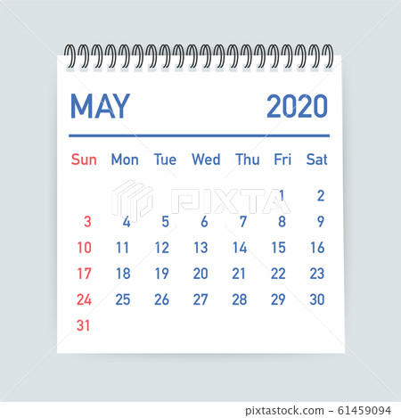 May 2020 Calendar Leaf. Calendar 2020 in flat 61459094
