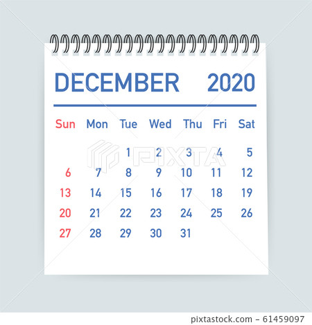 December 2020 Calendar Leaf. Calendar 2020 in flat 61459097