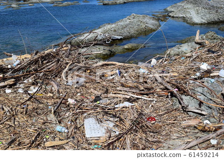 海岸上丟失的物品垃圾問題環境問題 61459214