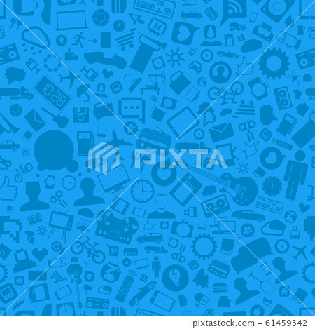 Blue elements seamless vector pattern Blue elements seamless vector pattern 61459342