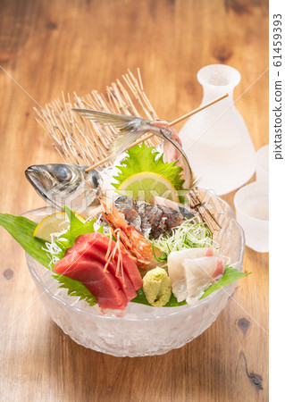 Sashimi platter and sake Sashimi platter and sake 61459393