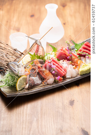 Sashimi platter and sake Sashimi platter and sake 61459737