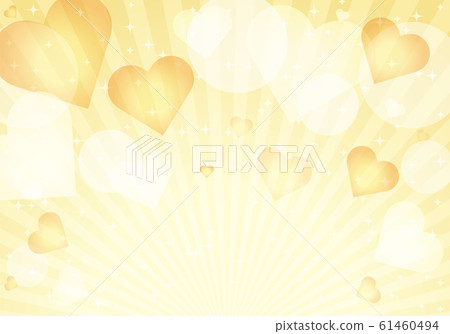 黃色的心形圖案背景材料閃光 61460494