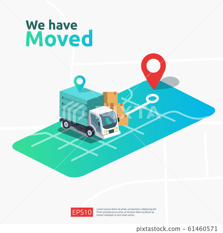 we have moved vector illustration concept. new 61460571