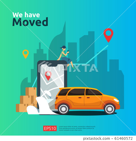 we have moved vector illustration concept. new 61460572
