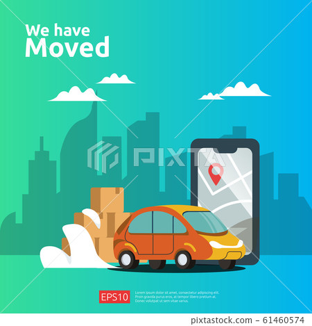 we have moved vector illustration concept. new 61460574