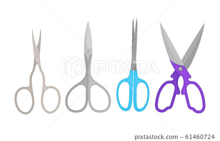 Pairs of Scissors Isolated on White Background Vector Set Pairs of Scissors Isolated on White Background Vector Set 61460724