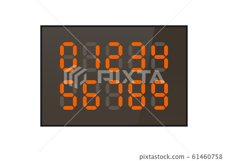 Digit orange Numbers on the display. Digit orange Numbers on the display. 61460758