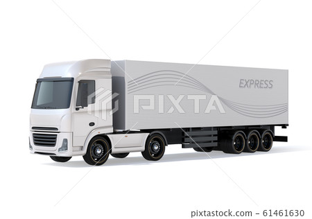 Image of large electric truck on white background 61461630