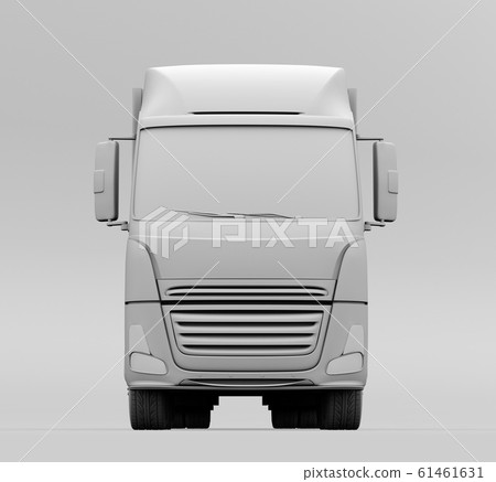 Clay rendering image of a large electric truck front view 61461631