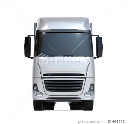 Front view of large electric truck on white background 61461632