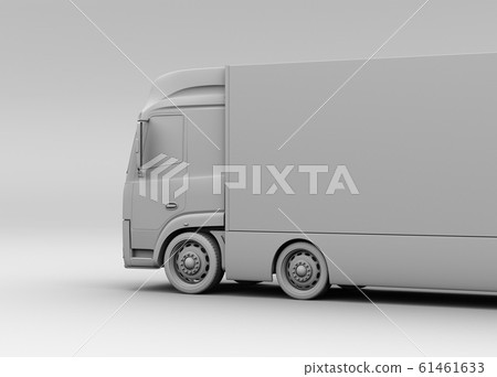 Close-up clay rendering image of a large electric truck 61461633