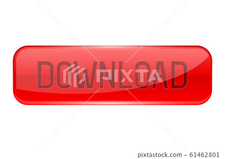 Download button. Rectangle red 3d icon 61462801