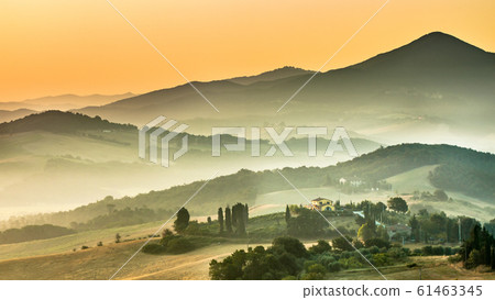 Tuscan Country during Sunrise Italy color Tuscan Country during Sunrise Italy color 61463345