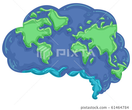 Brain Think Earth Illustration Brain Think Earth Illustration 61464784