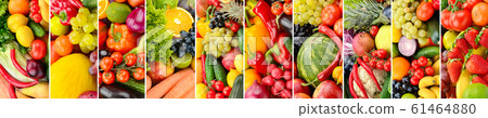 Collection of fruits and vegetables Collection of fruits and vegetables 61464880
