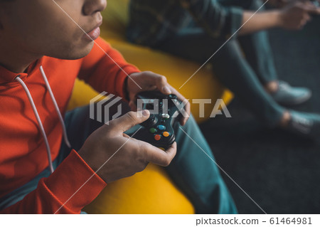 Close up of a video game console being in use 61464981