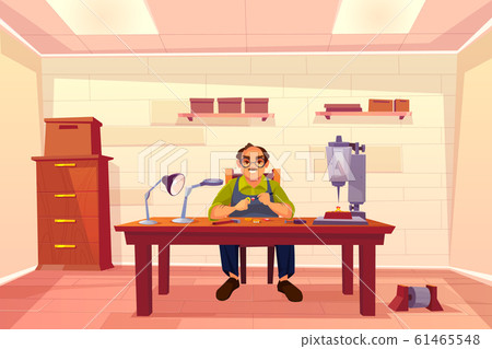 Jeweler working in workshop, goldsmith workplace 61465548