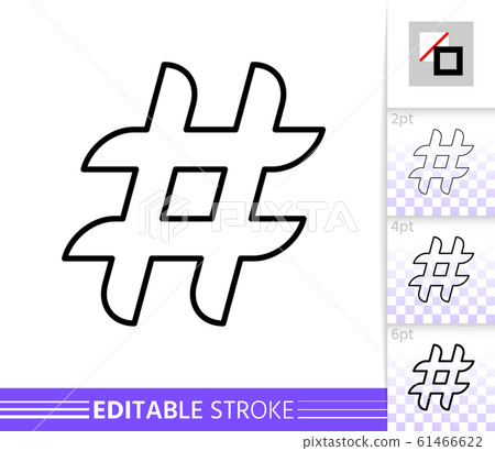 Hashtag social media hash tag line vector icon 61466622