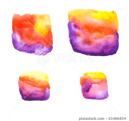 Yellow, pink and purple watercolor pattern. Colorful gradients set isolated on white background. Yellow, pink and purple watercolor pattern. Colorful gradients set isolated on white background. 61466854
