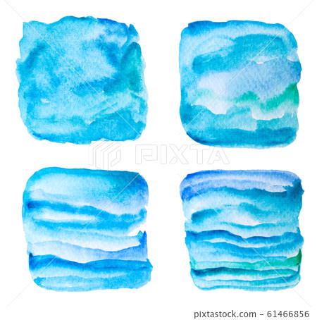 Watercolor blue gradient backgrounds set isolated on white background. Watercolor blue gradient backgrounds set isolated on white background. 61466856