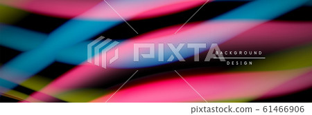 Сolorful flow poster. Wave liquid lines and shapes in black color background. Vector Illustration Сolorful flow poster. Wave liquid lines and shapes in black color background. Vector Illustration 61466906