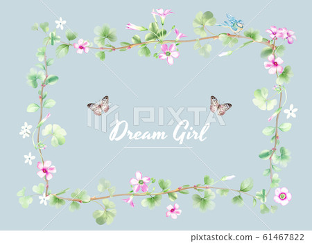 Watercolor fresh flowers and invitation card design 61467822