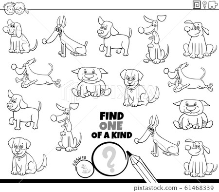 one of a kind game with dogs color book page 61468339