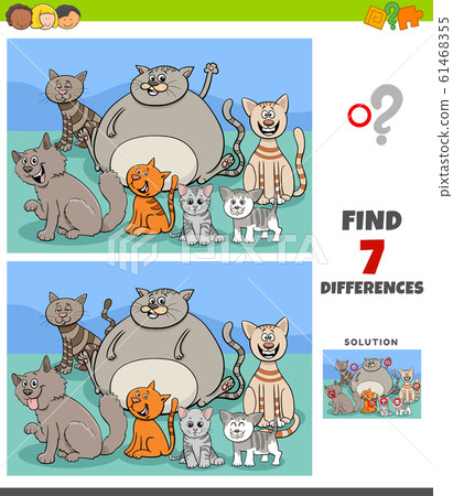 differences game with funny cats group 61468355