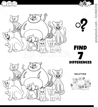 differences coloring game with cats group 61468356