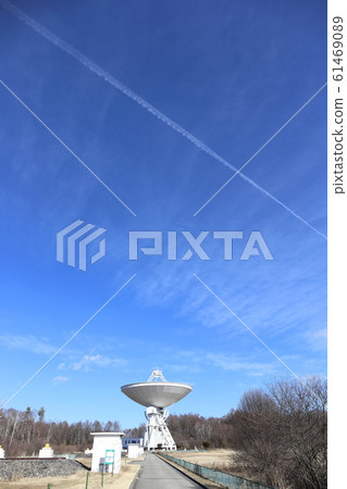 Nobeyama Space Radio Observatory 45m radio telescope facing the zenith Nagano Prefecture 61469089